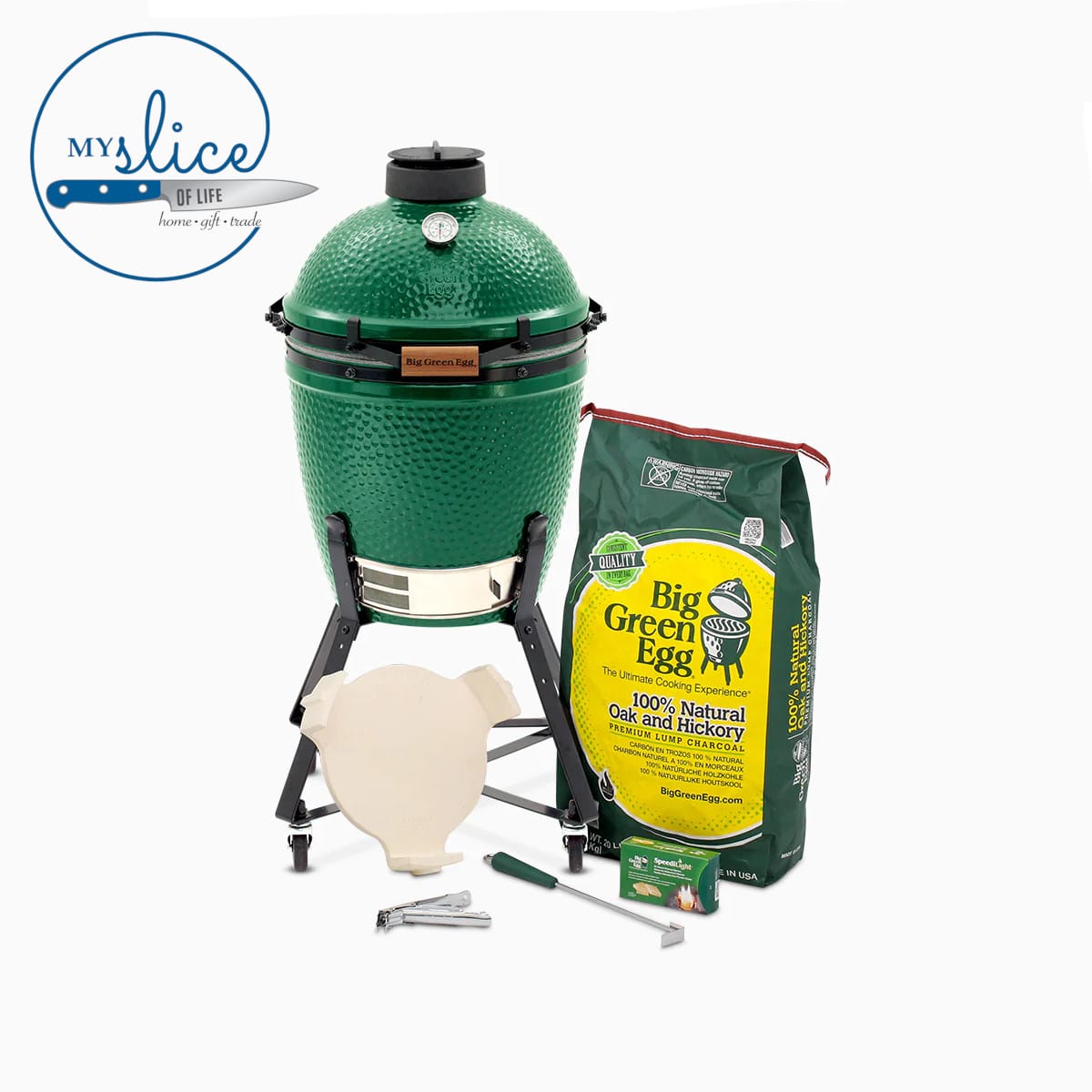 Big Green Egg Medium Ceramic Grill - Integrated Nest Bundle