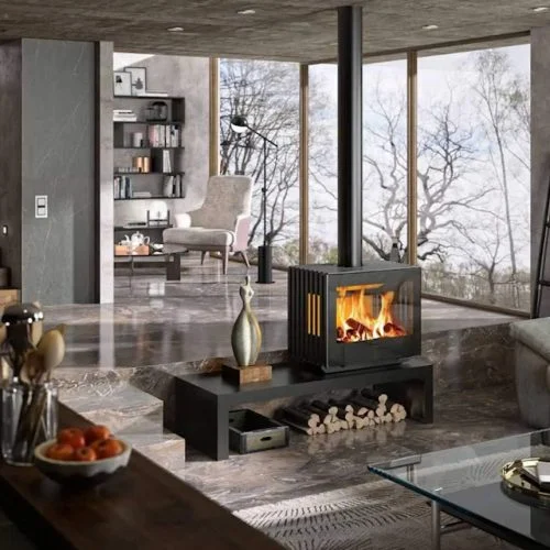 Hergom Glance Freestanding Wood Fireplace