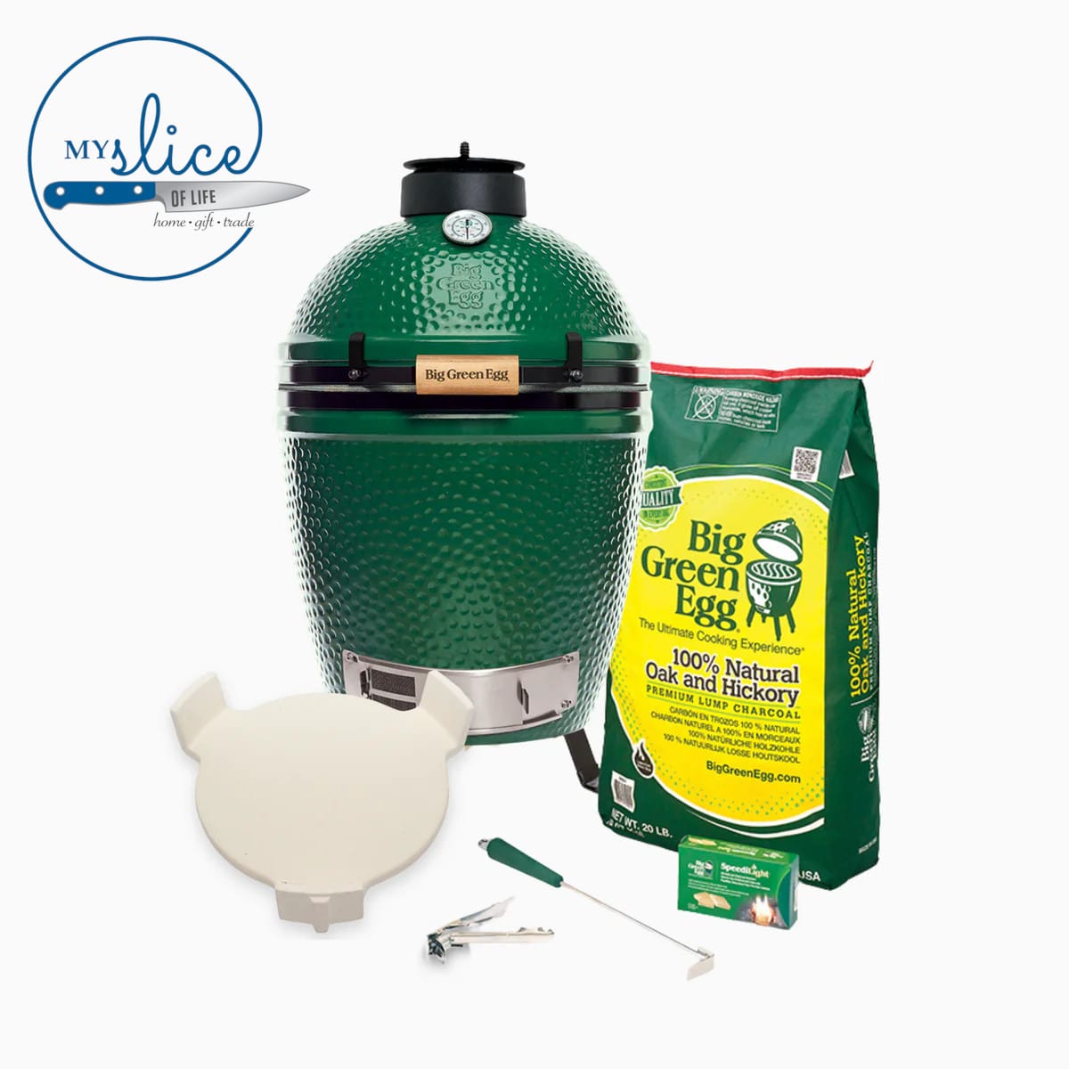 Big Green Egg Medium Ceramic Grill - Built In Bundle