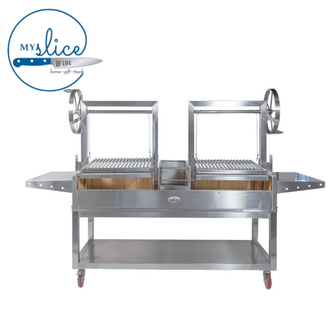 Flaming Coals Deluxe Double Parrilla BBQ Grill with Firebricks 1565 x 550