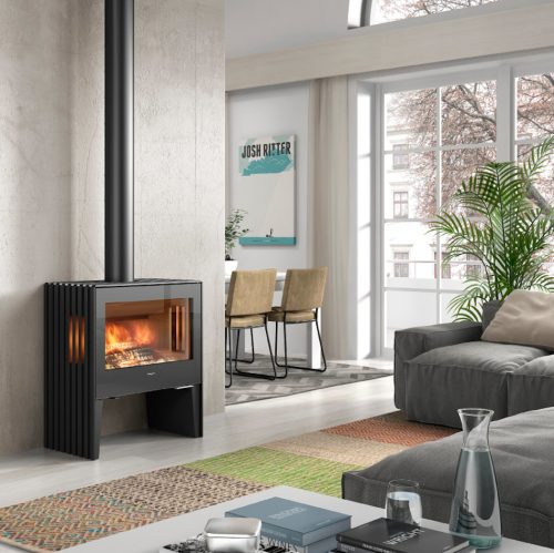 Hergom Glance L Freestanding Wood Fireplace
