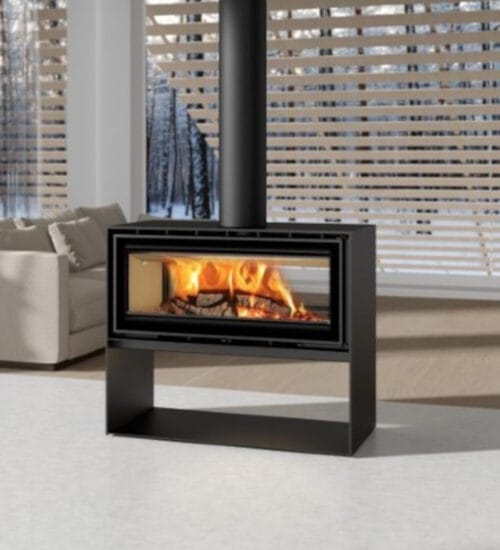 ADF Linea 100 Duo L Freestanding Wood Heater with Base
