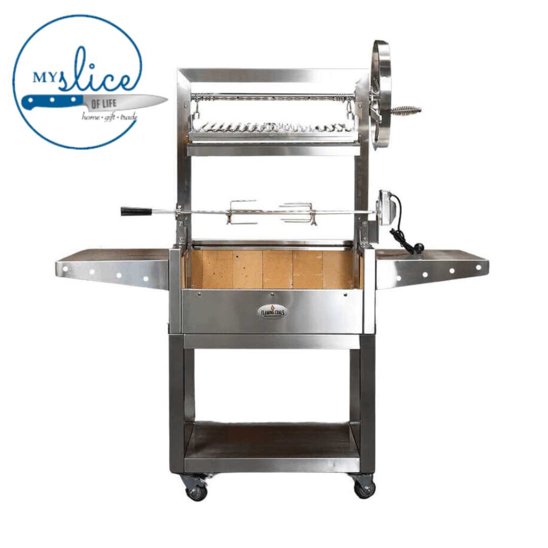 Flaming Coals Stainless Steel Parrilla Grill With Rotisserie 610 x 550