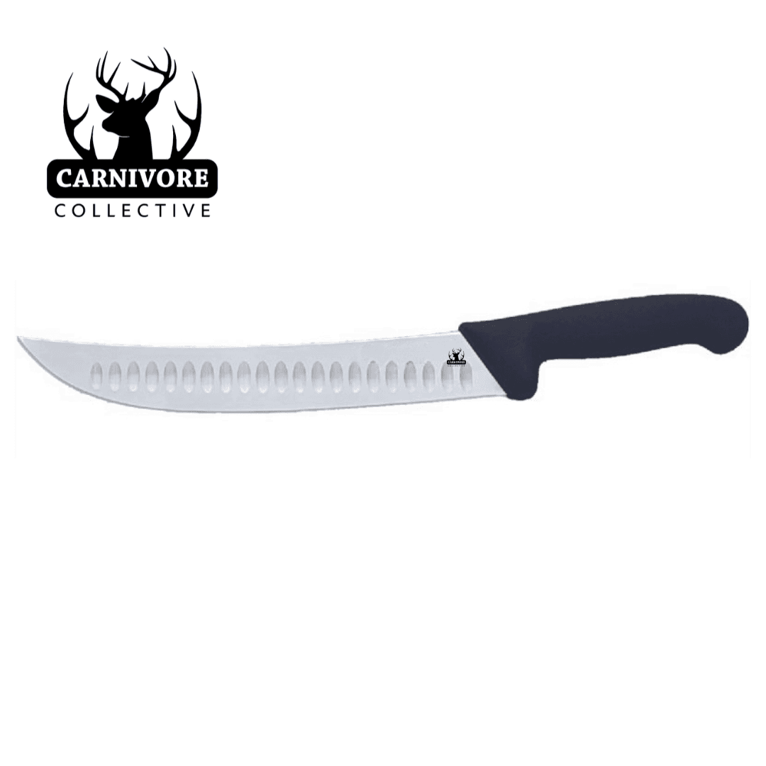 Carnivore Collective 10"/25cm Wide Blade Scalloped Cimeter Knife